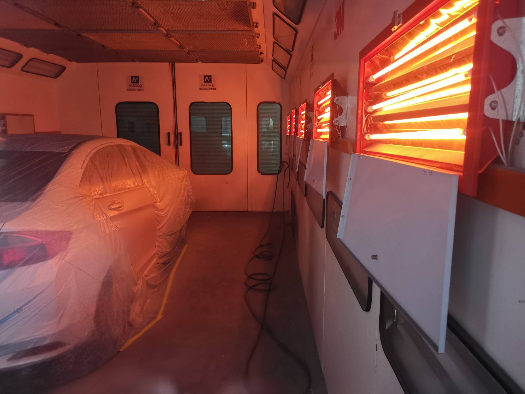 Infrared drying for brake pad coating